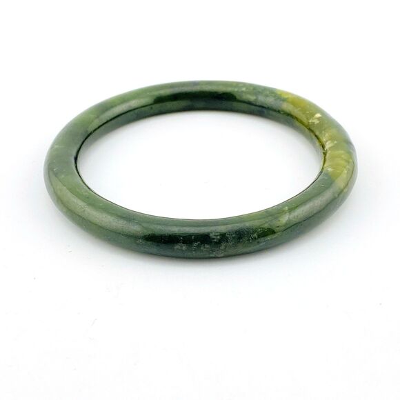 Vintage Nephrite Jade Bangle Bracelet - Picture 5 of 5